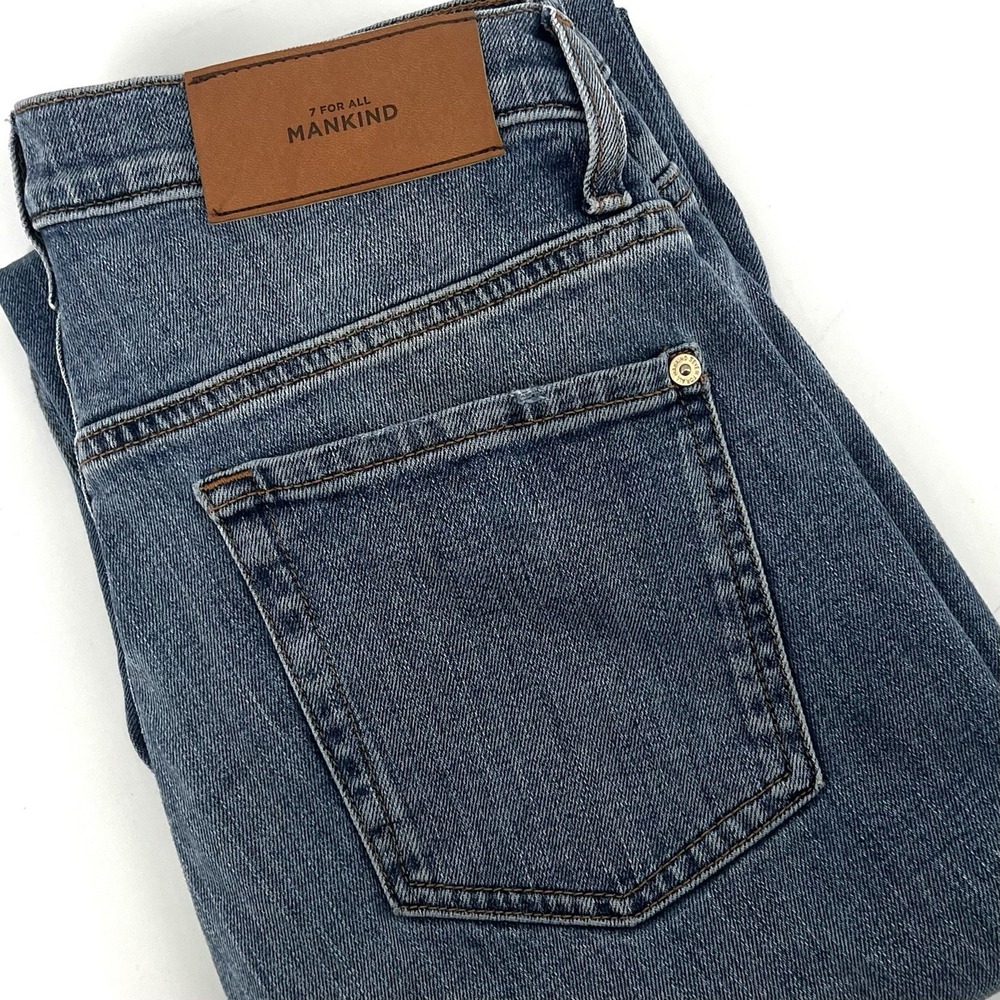 7 For All Mankind Women's Jeans Size 29 w 27L Raw Hem Straight Leg Medium Wash‎